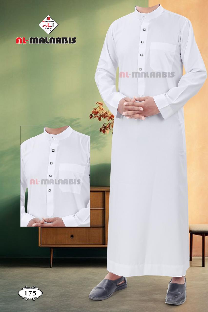 Mens - SAUDI STYLE - IMPORTED FANCY BUTTON - WITHOUT CUFF - Important Shinning fabric