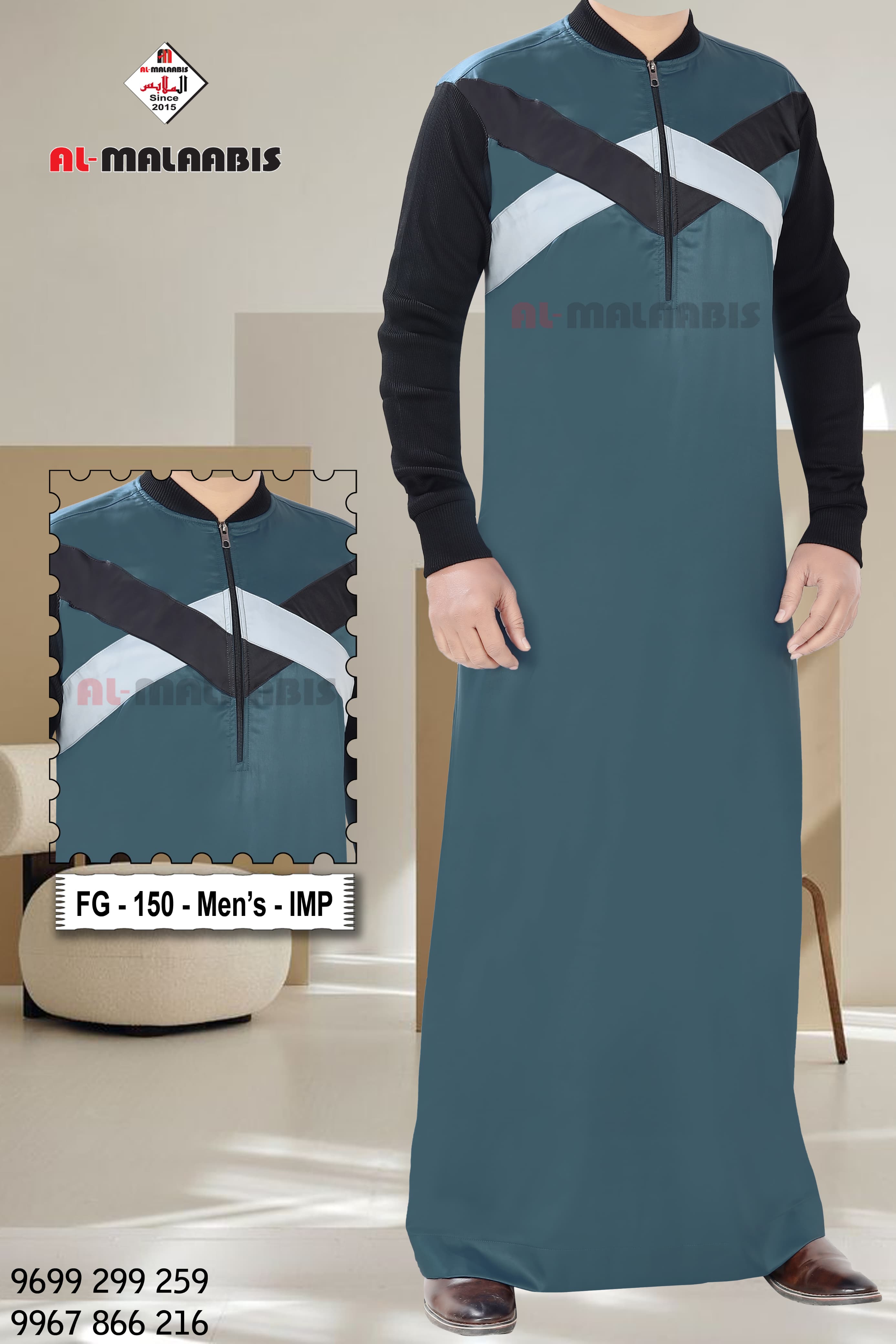 Designer - Collar and full Sleeve Gripp - Imported Shinning Fabric